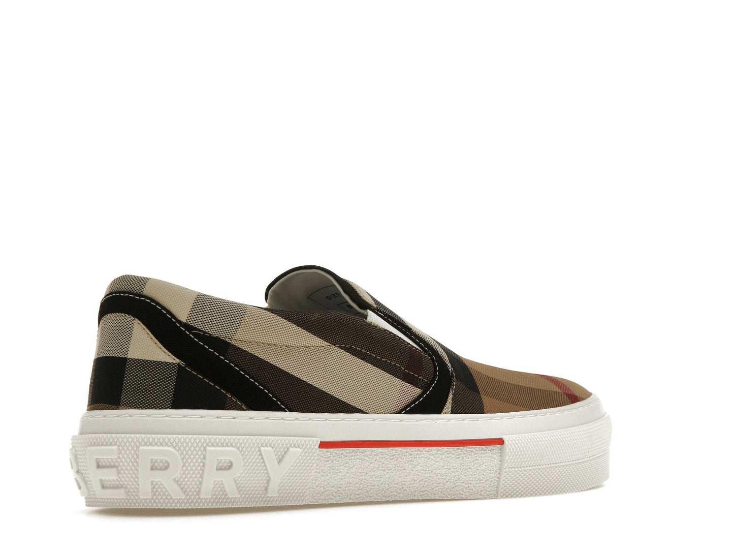 Burberry Slip On Sneakers Exaggerated Check Birch Brown White