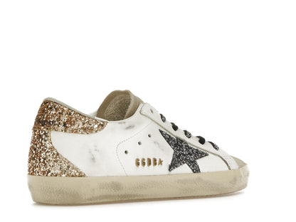 Golden Goose Super-Star White Silver Gold Glitter (Women's)