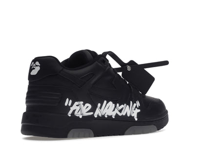 OFF-WHITE Out Of Office OOO "For Walking" Low Tops Black White