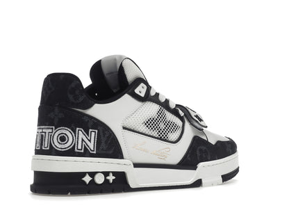 Louis Vuitton LV Trainer Velcro Strap Monogram Denim Black White