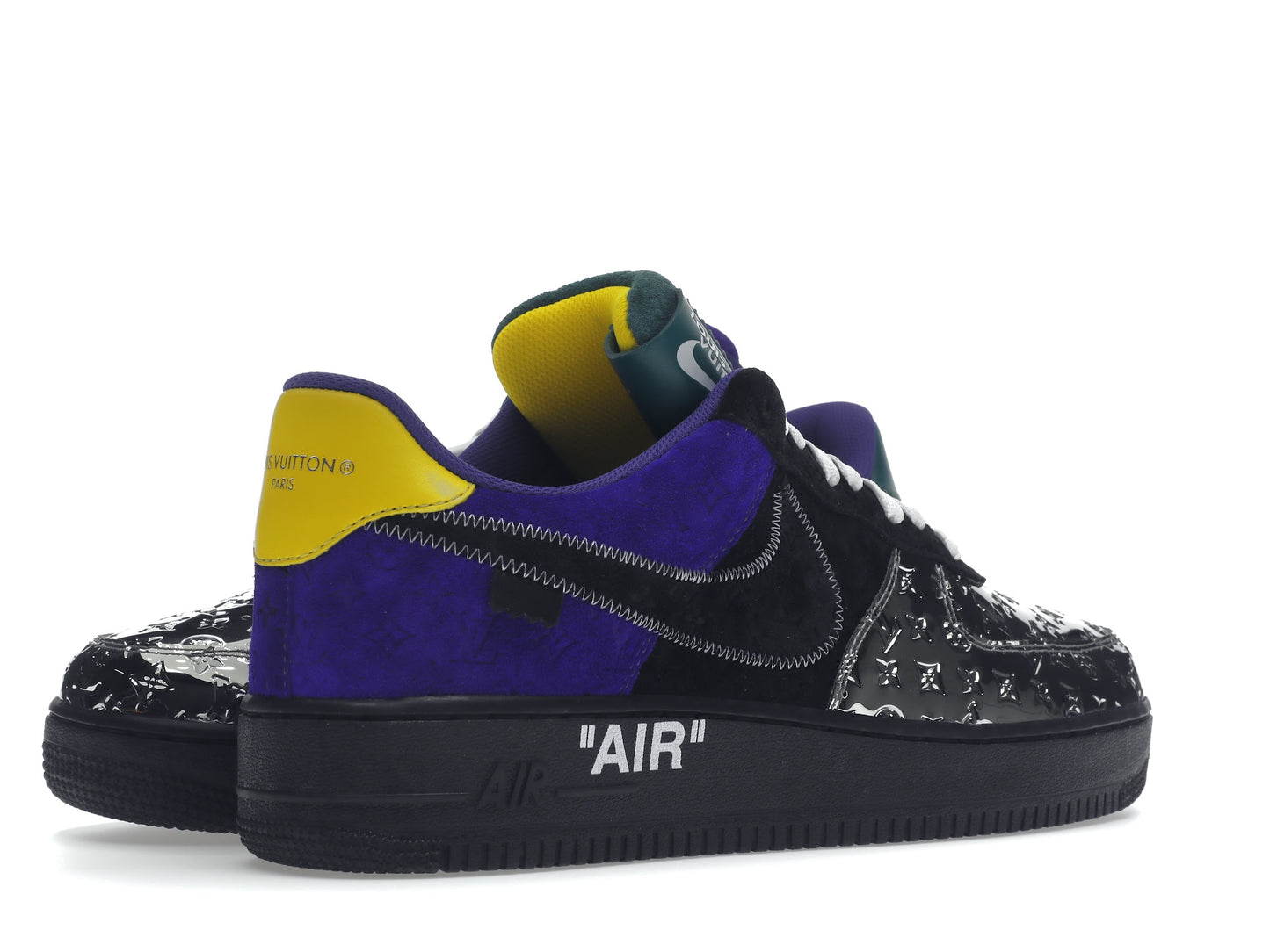 Louis Vuitton Nike Air Force 1 Low Par Virgil Abloh Noir Argent Métallisé