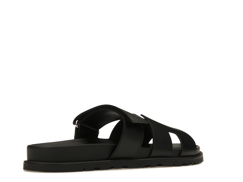 Hermes Chypre Sandal Noir Calfskin Leather