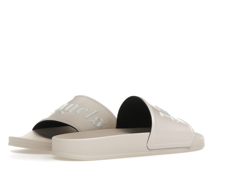 Palm Angels Logo Slide Beige White