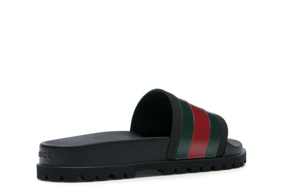 Sandale à glissière Gucci Web Noir