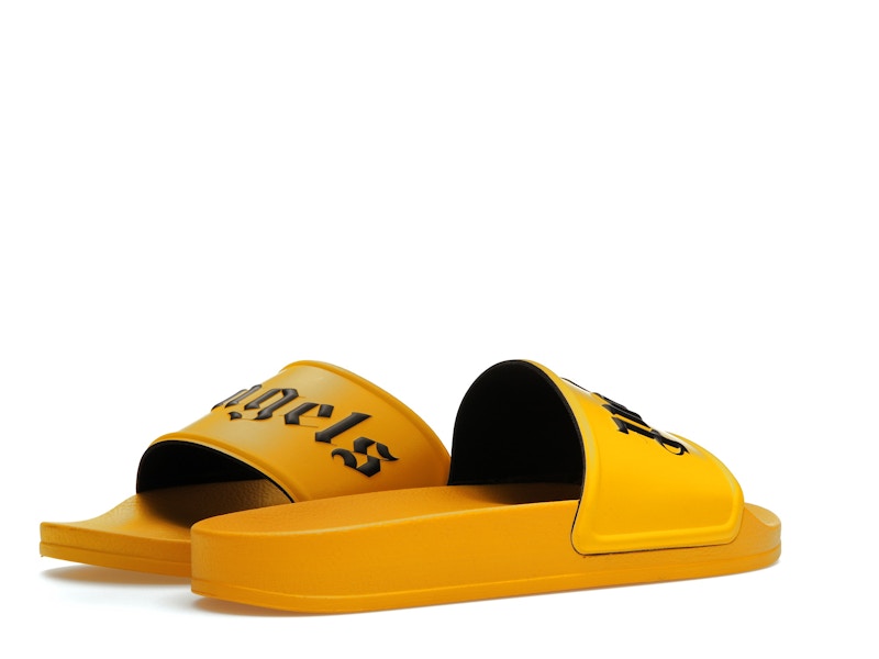 Palm Angels Pool Slides Yellow Black