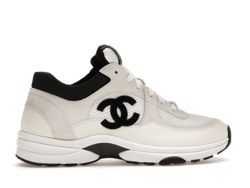 Chanel Low Top Trainer Suede White Black