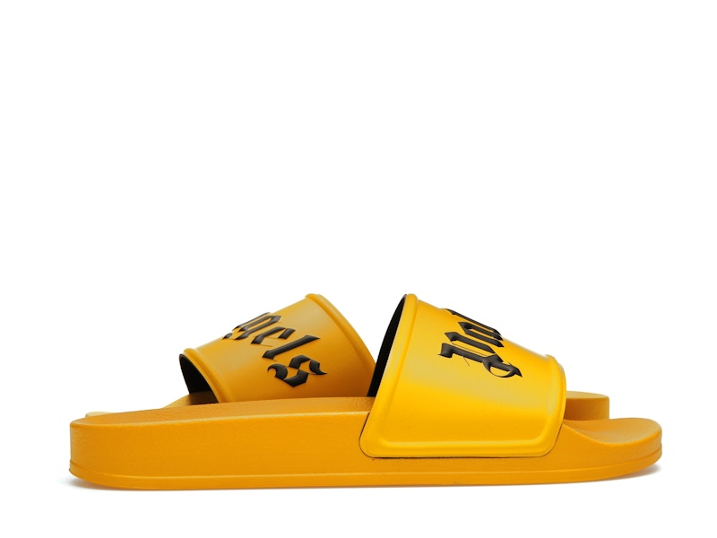 Palm Angels Pool Slides Yellow Black