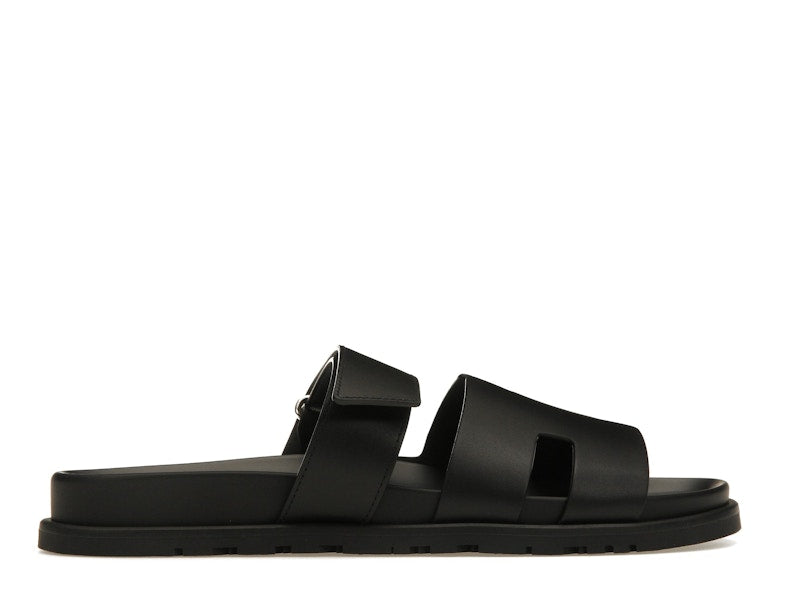 Hermes Chypre Sandal Noir Calfskin Leather