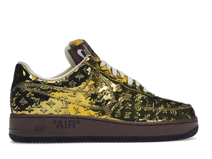 Louis Vuitton Nike Air Force 1 Low Par Virgil Abloh Or Métallisé