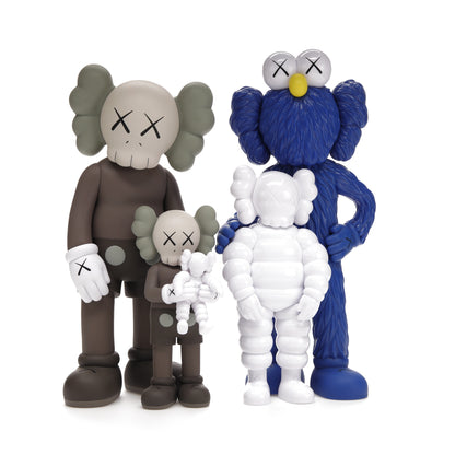 Figurines en vinyle de la famille KAWS Marron/Bleu/Blanc