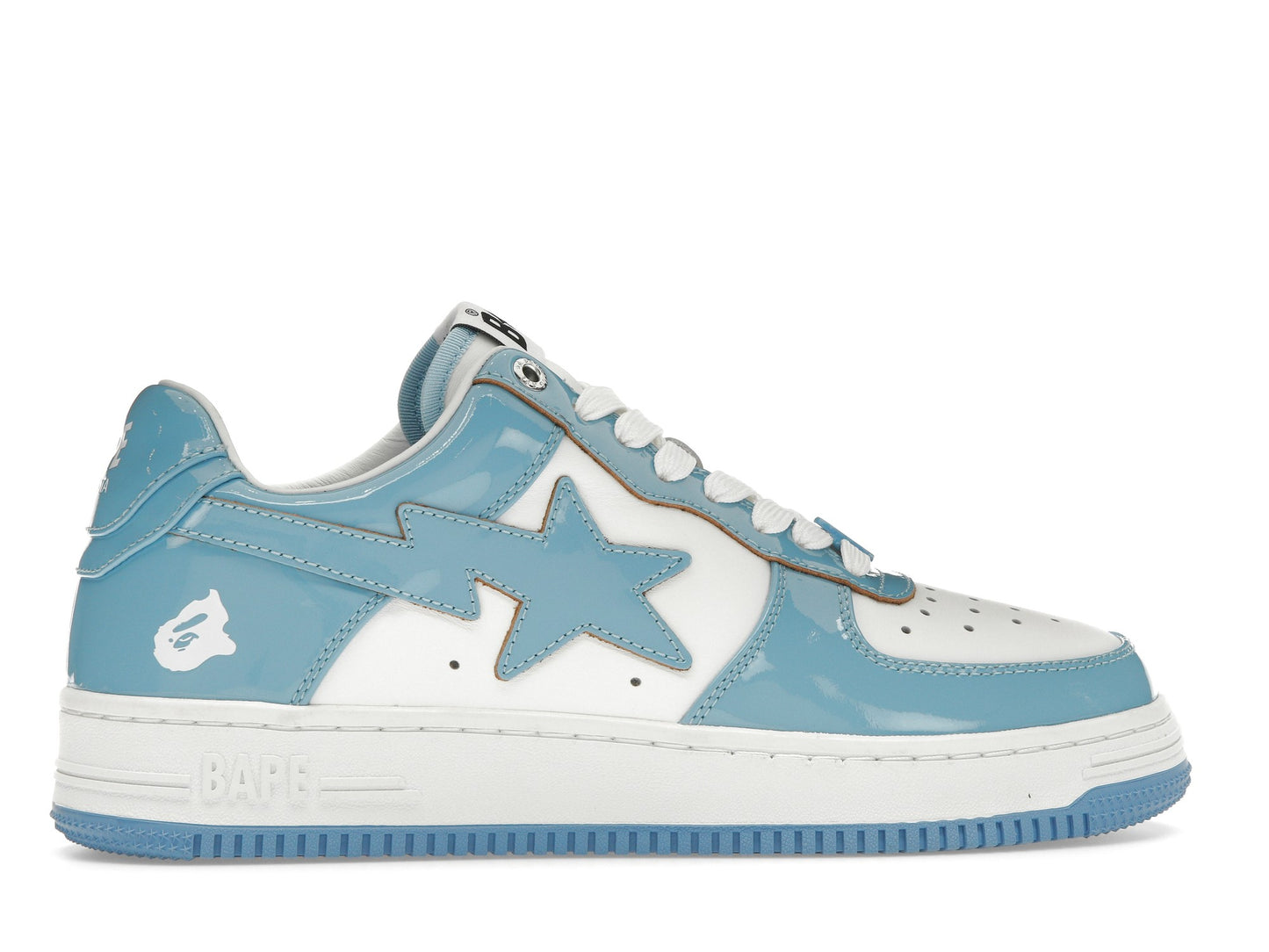 A Bathing Ape Bape Sta Patent Leather Blue White