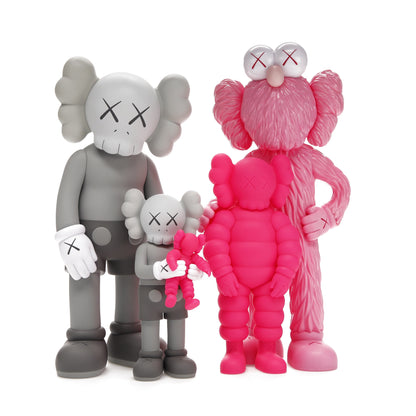 Figurines en vinyle de la famille KAWS Gris/Rose