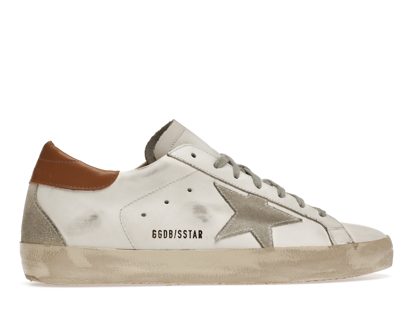 Golden Goose Super-Star White Vacchetta Tan Grey Suede Patch