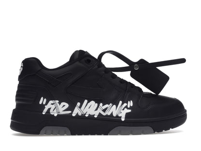 OFF-WHITE Out Of Office OOO "For Walking" Low Tops Black White