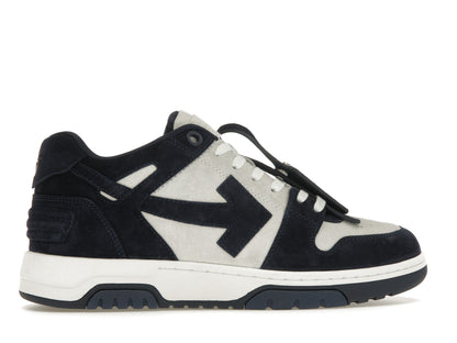 OFF-WHITE Out Of Office OOO Low Tops Navy Blue Suede