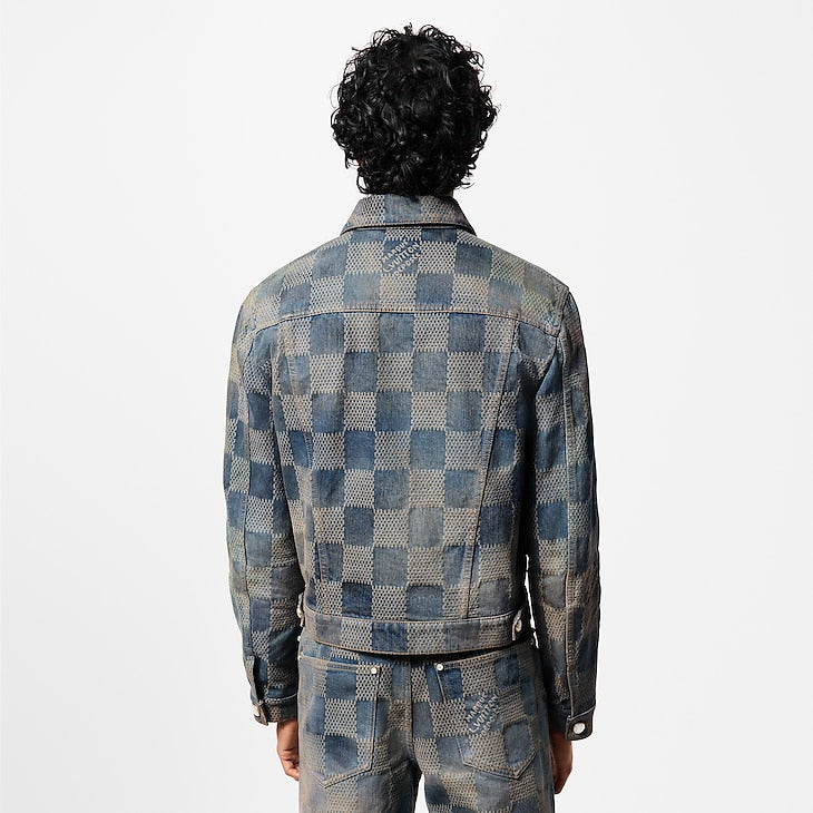 Louis Vuitton Damier Washed Denim Jacket Indigo Sneaker Store Co