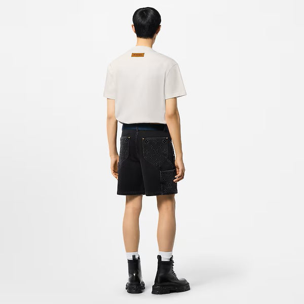 Louis Vuitton Monogram Workwear Denim Shorts Black