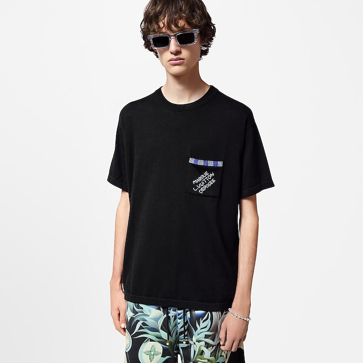 Louis Vuitton Embellished Short-Sleeved Cotton Crewneck Black