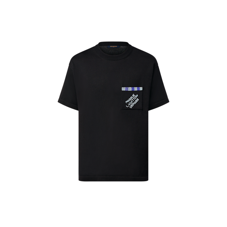 Louis Vuitton Embellished Short-Sleeved Cotton Crewneck Black
