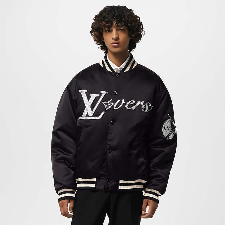 Louis Vuitton Embroidered Nylon Baseball Blouson Black