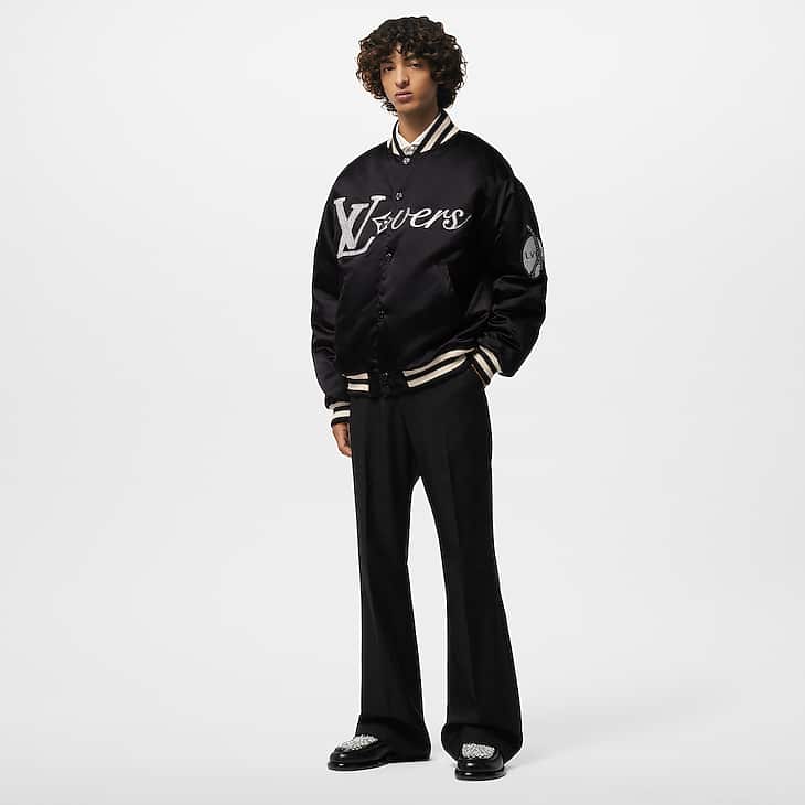 Louis Vuitton Embroidered Nylon Baseball Blouson Black