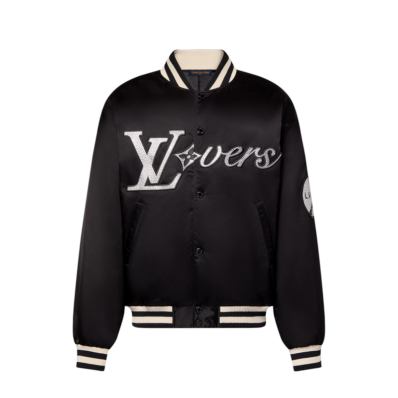 Louis Vuitton Embroidered Nylon Baseball Blouson Black