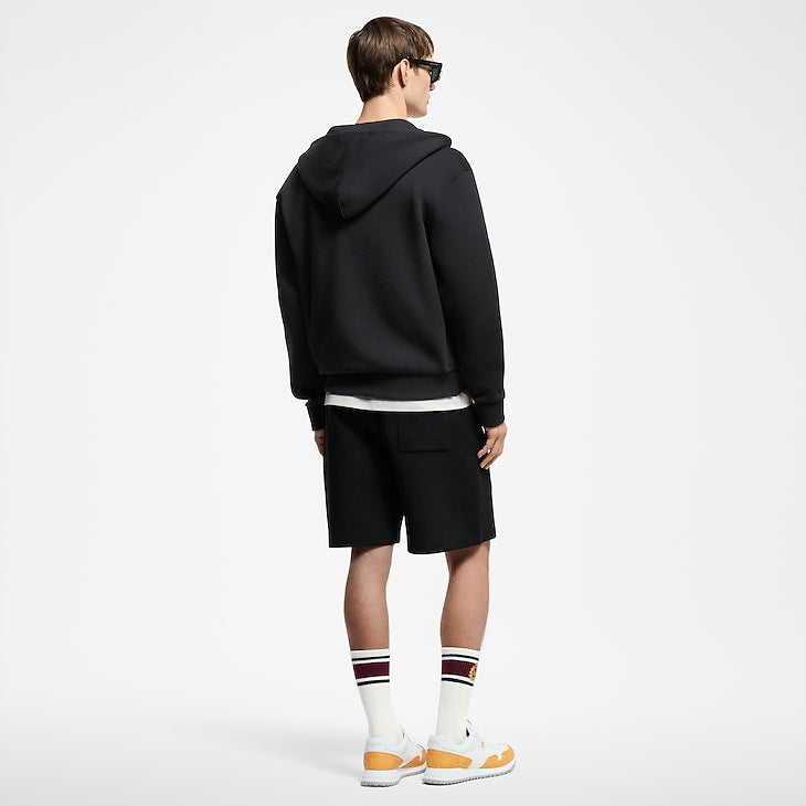 Short en jersey brodé Louis Vuitton noir