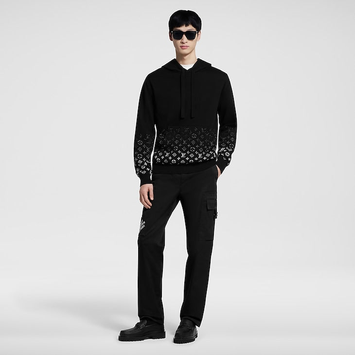 Louis Vuitton Gradient Cotton Hoodie Black/White