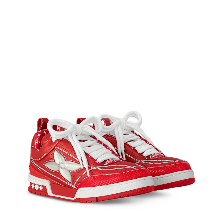 Louis Vuitton LV Skate Red Metallic and perforated calf leather