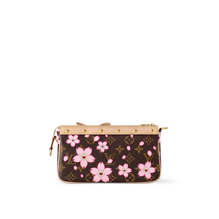 Louis Vuitton x Takashi Murakami Cherry Blossom Pochette Accessoires Sakura Brown