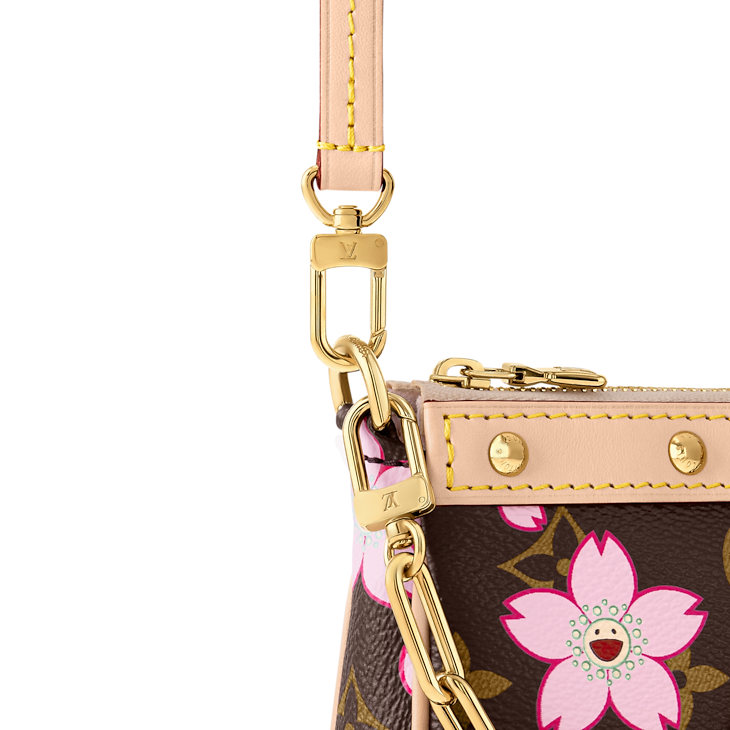 Louis Vuitton x Takashi Murakami Cherry Blossom Pochette Accessoires Sakura Brown