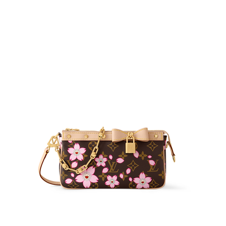 Louis Vuitton x Takashi Murakami Cherry Blossom Pochette Accessoires Sakura Brown