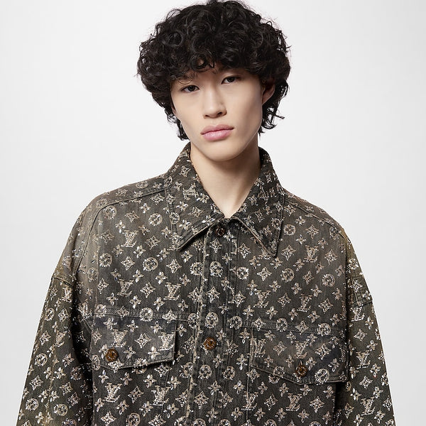 Made To Order Embroidered Monogram Denim Overshirt
