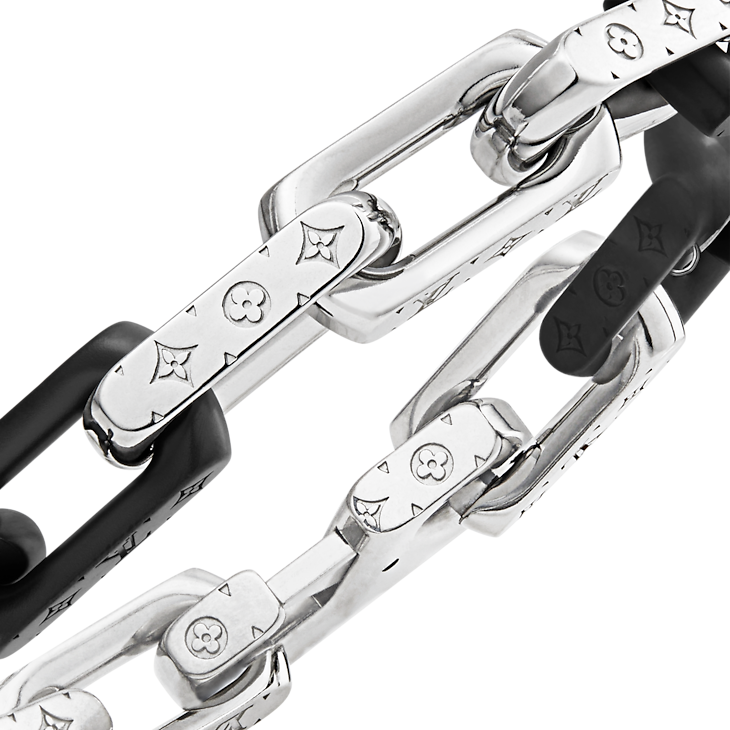Louis Vuitton Bracelet Monogram Chain Silver-tone/Black