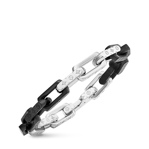 Louis Vuitton Bracelet Monogram Chain Silver-tone/Black