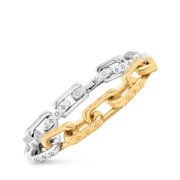 Monogram Chain Bracelet Silver and gold