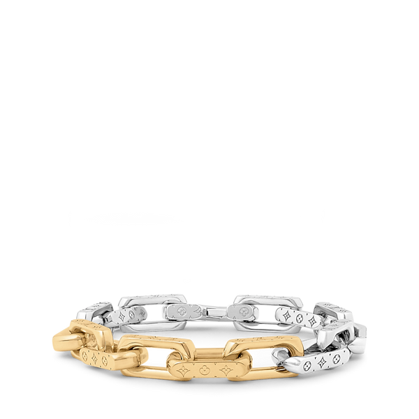 Monogram Chain Bracelet Silver and gold