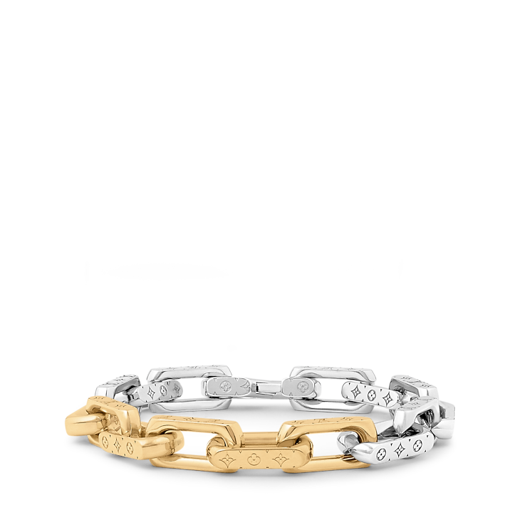 Monogram Chain Bracelet Silver and gold
