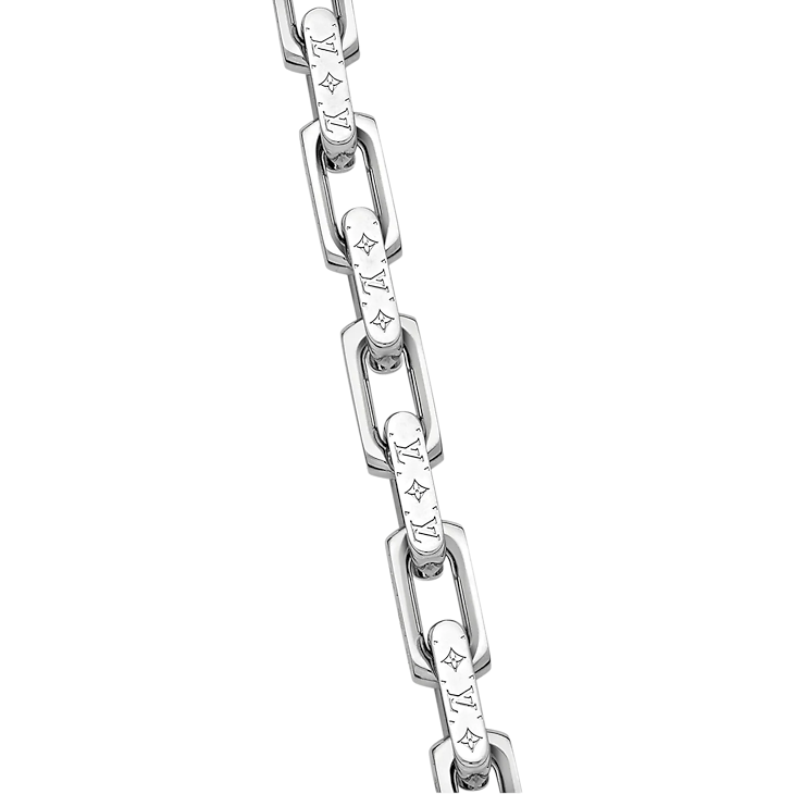 Louis Vuitton Monogram Chain Necklace Silver