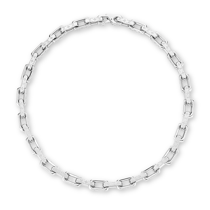Louis Vuitton Monogram Chain Necklace Silver