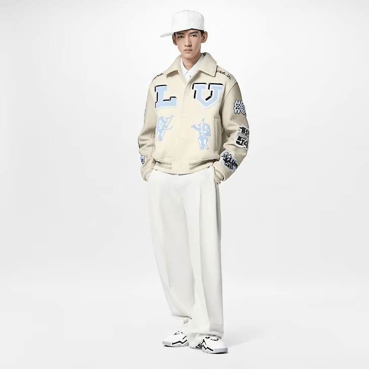 Louis Vuitton Veste Varsity Bunny Blanc et Bleu