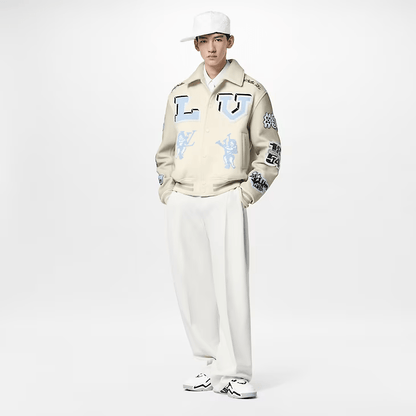 Louis Vuitton White &amp; Blue Bunny Varsity Jacket