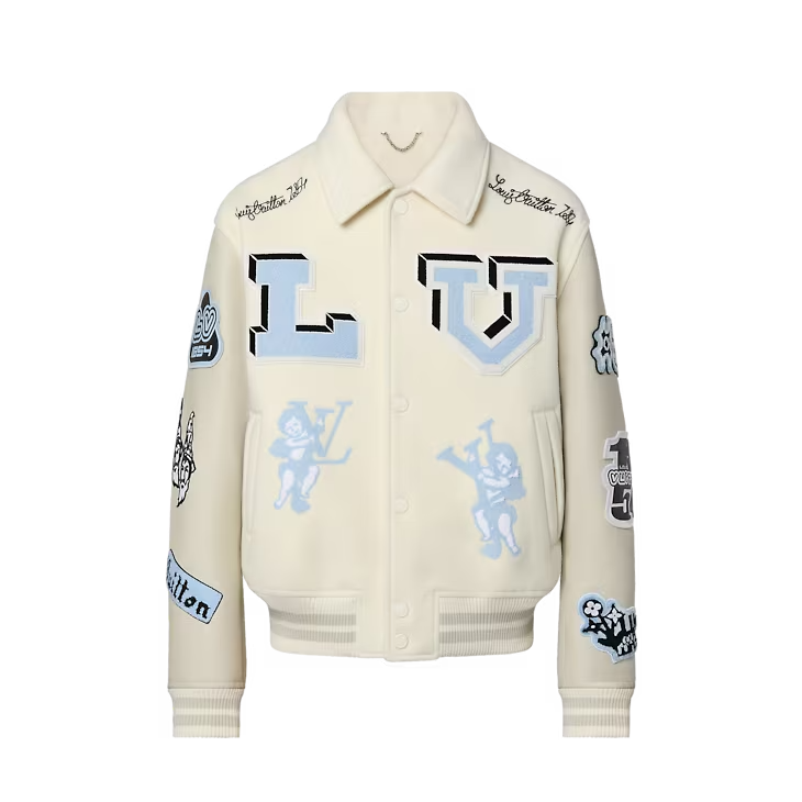 Louis Vuitton Veste Varsity Bunny Blanc et Bleu