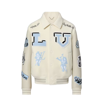 Louis Vuitton White & Blue Bunny Varsity Jacket