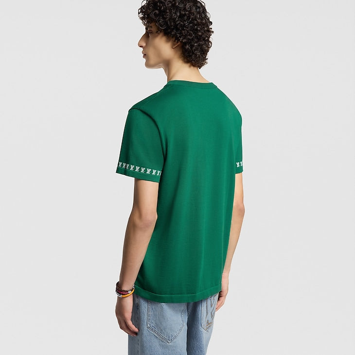 Louis Vuitton Kurzarm-Rundhalspullover aus Baumwolle Borneo Grün