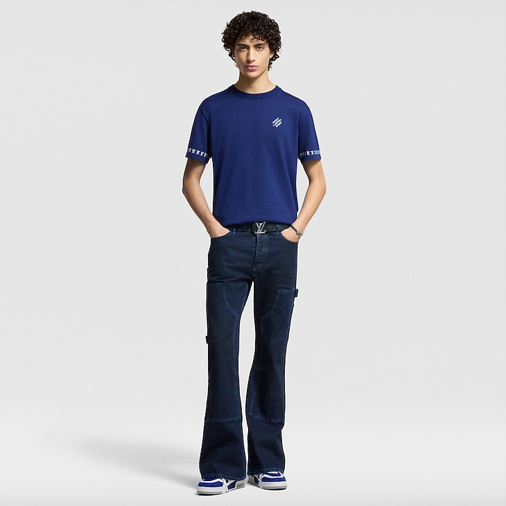 Louis Vuitton Short-Sleeved Cotton Crewneck Indigo Blue