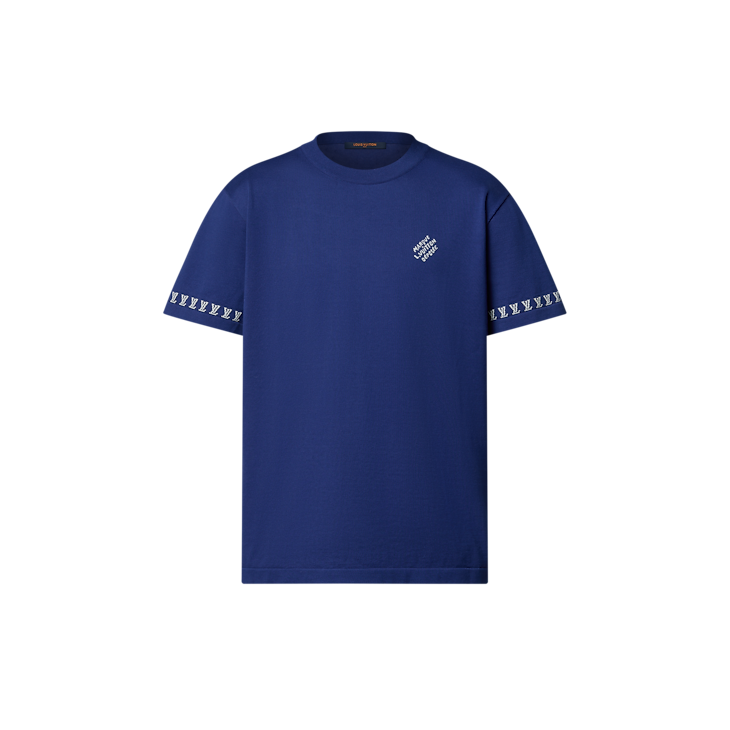 Louis Vuitton Short-Sleeved Cotton Crewneck Indigo Blue
