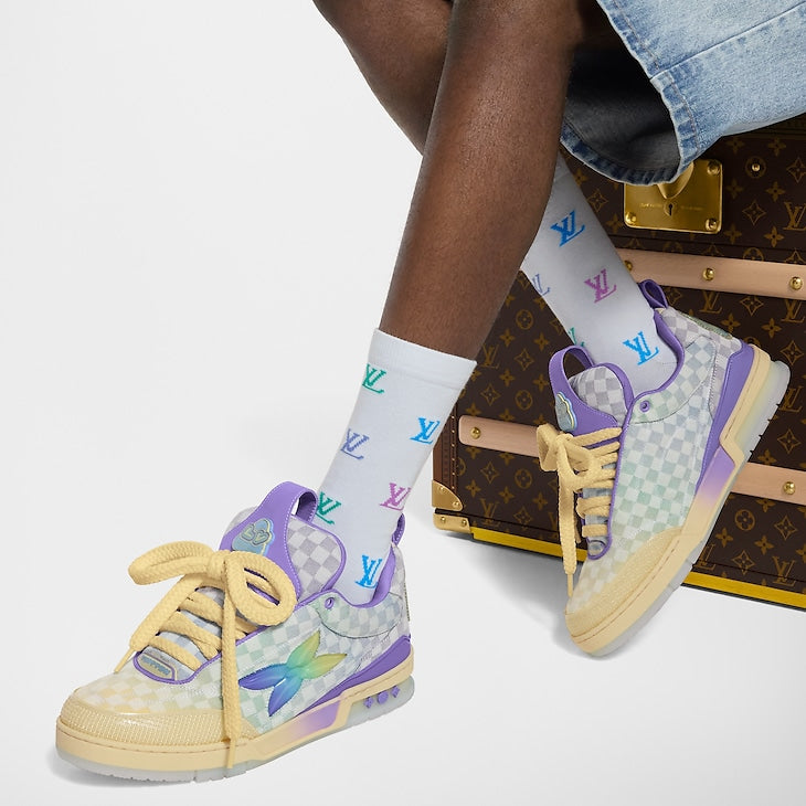 Louis Vuitton LV Skate Purple Gradient Checkerboard Denim