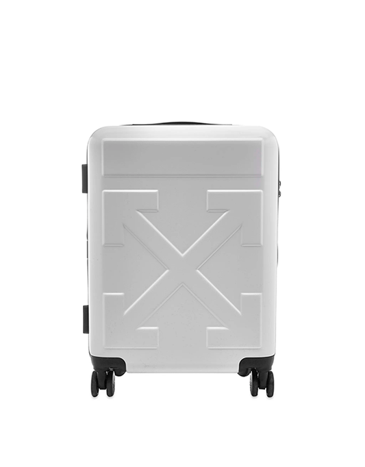 OFF-WHITE Quote Luggage "FOR TRAVEL" White/Black