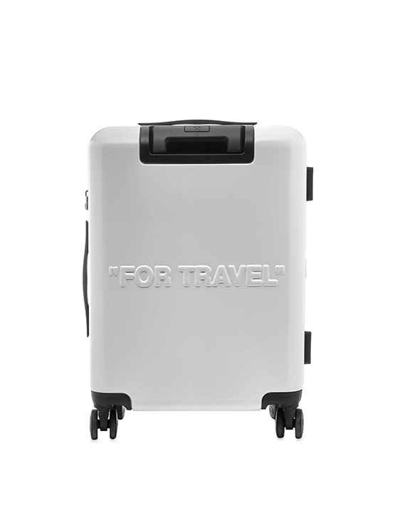 OFF-WHITE Quote Luggage "FOR TRAVEL" White/Black